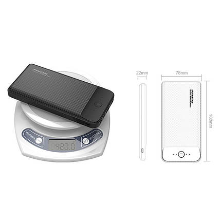 Зовнішній акумулятор Power Bank Pineng PN-939 20000 mAh 3 Input & 2 Output колір чорний, фото 3