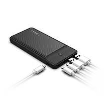 Зовнішній акумулятор Power Bank Pineng PN-936 10000 mAh 3 Input & 2 Output колір чорний, фото 3