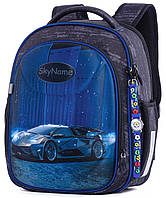 Школьный рюкзак (ранец) с ортопедической спинкой для мальчика Машина 35х27х15 см черный для начальной школы