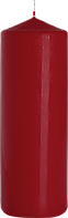 Декоративная свеча цилиндр BISPOL, бордовая, 25 см