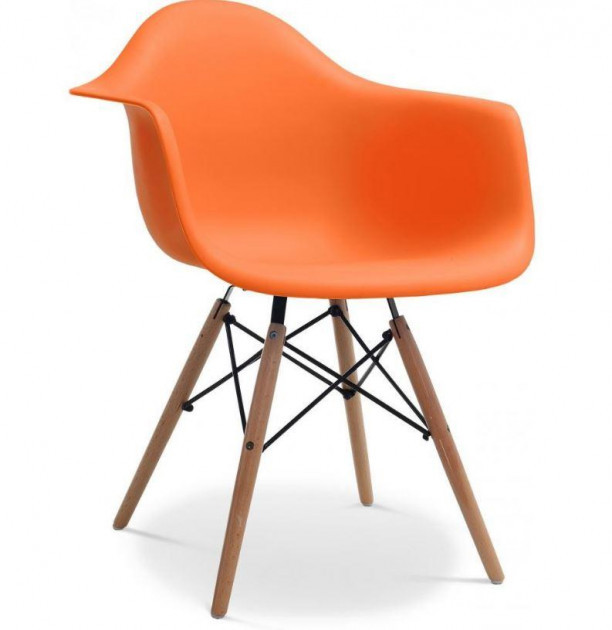 Кресло кухонное ,барное Тауэр Вуд дерево бук пластик цвет оранжевый - фото 1 - id-p1315688422