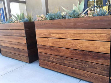 Вазон (Кашпо) для квітів дерев'яний великий вуличний для зонування простору 1100х600х300 мм