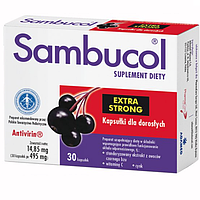 Sambucol Extra Strong Для Иммунной Системы для Взрослых Черная Бузина 30 кап Доставка из ЕС