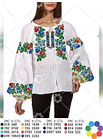 Комплект для вышивания бисером, женская рубашка "Борщевские мотивы 28-6"
