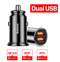 Автомобильное зарядное устройство адаптер Baseus 12V Dual USB 5A 5V модель BS-C16Q1