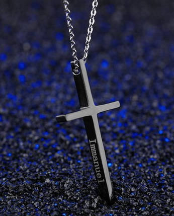 Підвіска, Кулон, Ланцюжок на шию, унісекс, Кріст Еммануіл Чорний 45 см, фото 1