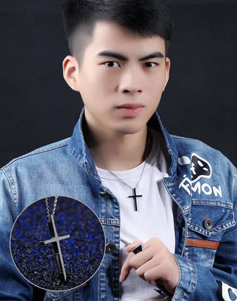 Підвіска, Кулон, Ланцюжок на шию, унісекс, Кріст Еммануіл Чорний 45 см, фото 2