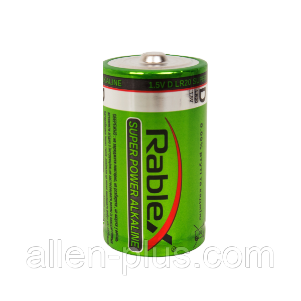 Батарейка лужна RABLEX LR20/D, 1 шт. без паковання