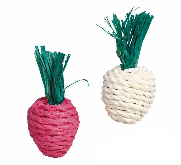 Іграшка для гризунів Овочі редис плетений із соломою 8 см 2 шт., Trixie TX-6193