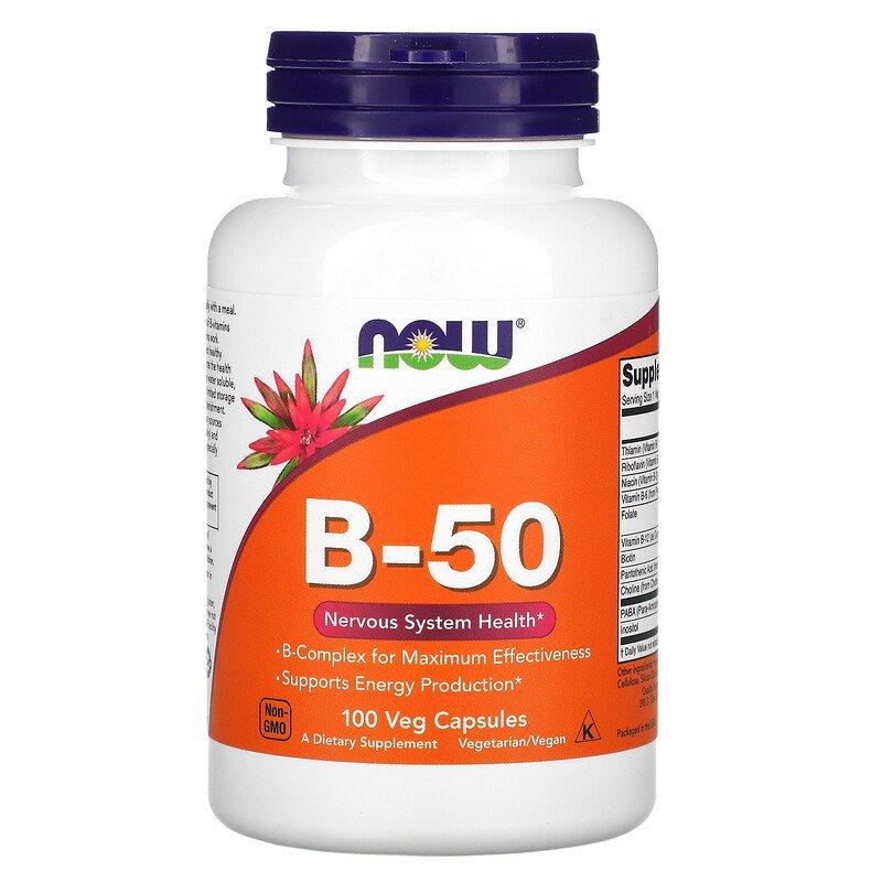 NOW Foods, В-50, 100 рослинних капсул