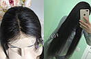 Довга чорна перука 95 см. без щілки, натуральне волосся, фото 3