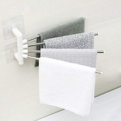 Настінний полотенцесушитель для ванної 4-Bar Towel Rack. Вішалка для рушників 4 тримачі.