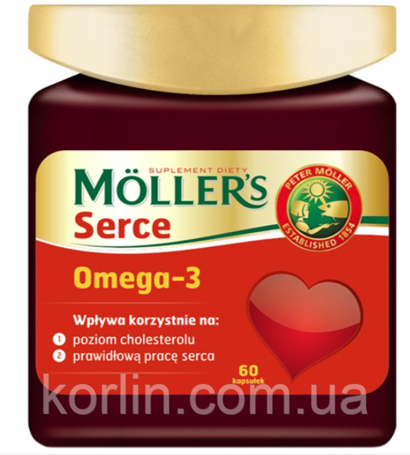 Mollers Heart Omega-3 з вітаміном Е Капсули для Серця 60 капсул Норвегія