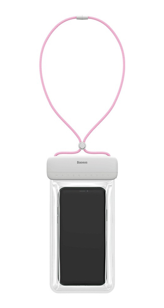 Чохол-сумка водонепроникна для телефону Baseus Let's go 7.2" Білий/ Рожевий (ACFSD-D24)