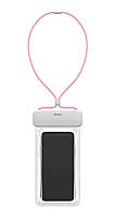 Чохол-сумка водонепроникна для телефону Baseus Let's go 7.2" Білий/ Рожевий (ACFSD-D24)