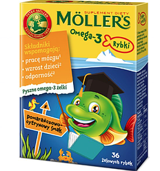 Mollers Omega-3 Желейні рибки з Цитрусовим смаком 36 штук