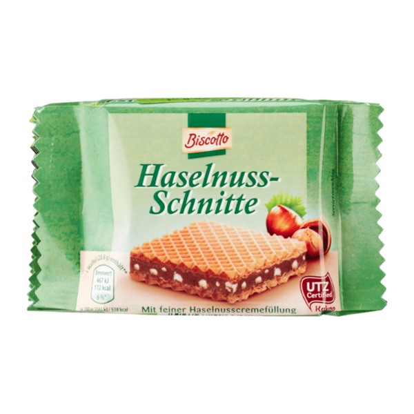 Вафли с ореховой начинкой Biscotto Haselnuss-Schnitte 20.8 г Германия - фото 4 - id-p1403396231