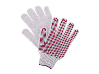 Рукавиці робочі бавовняні (червона крапка) ХБ-2 білі