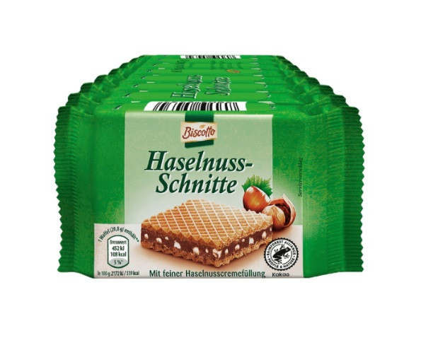 Вафли с ореховой начинкой Biscotto Haselnuss-Schnitte 20.8 г Германия - фото 2 - id-p1403396231