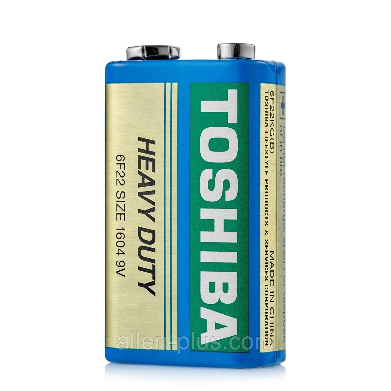 Батарейка сольова TOSHIBA 6F22KG(B) 9V (Крона), 1 шт. у термоусадці (SHRINK)