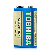 Батарейка сольова TOSHIBA 6F22KG(B) 9V (Крона), 1 шт. у термоусадці (SHRINK)