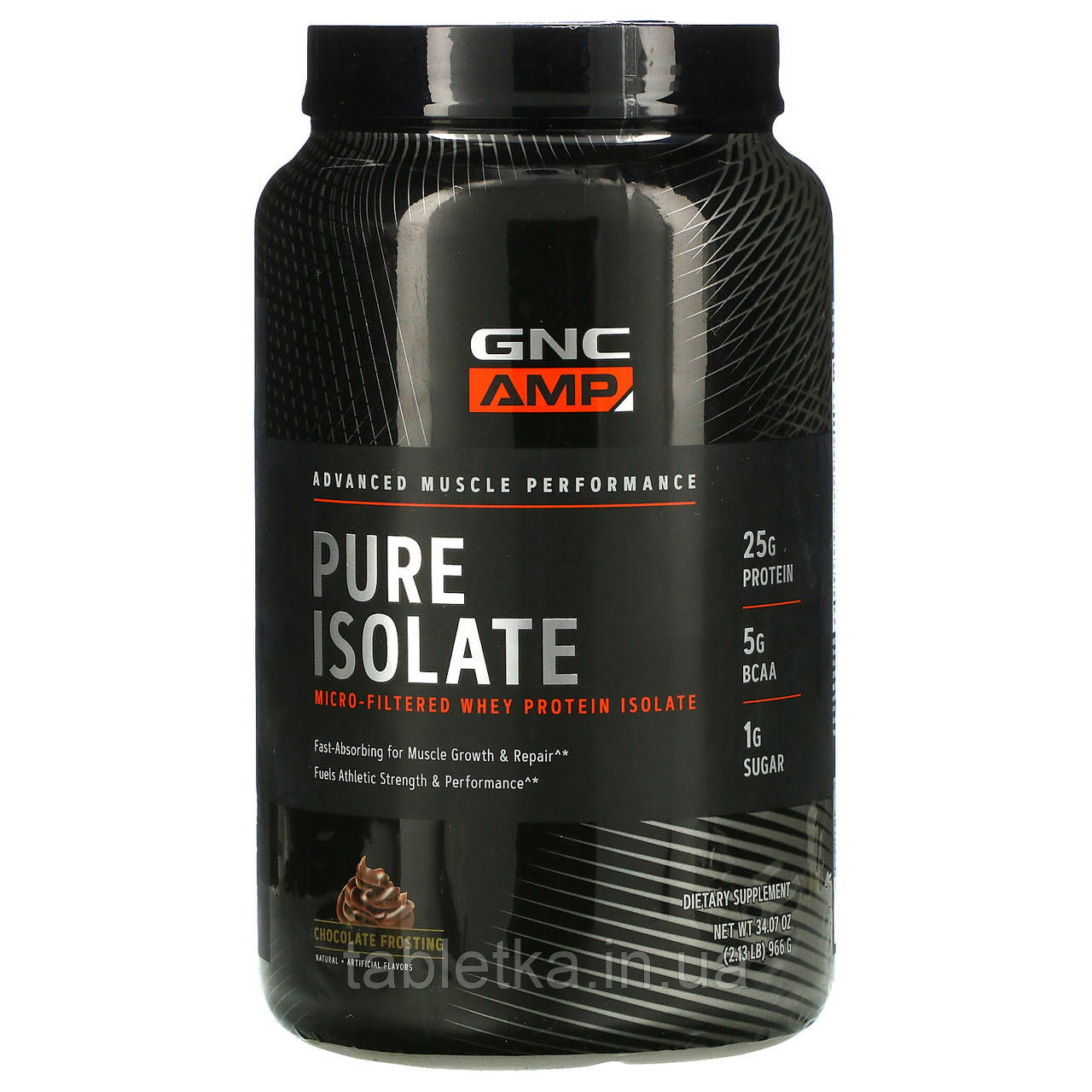 GNC, AMP, чистий ізолят, мікрофільтрований сироватковий протеїн, зі смаком шоколадної глазурі, 966 г