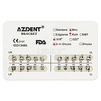 Металеві брекети  Azdent, Mini, Roth 0.18", hooks 3-4-5, 20 шт.