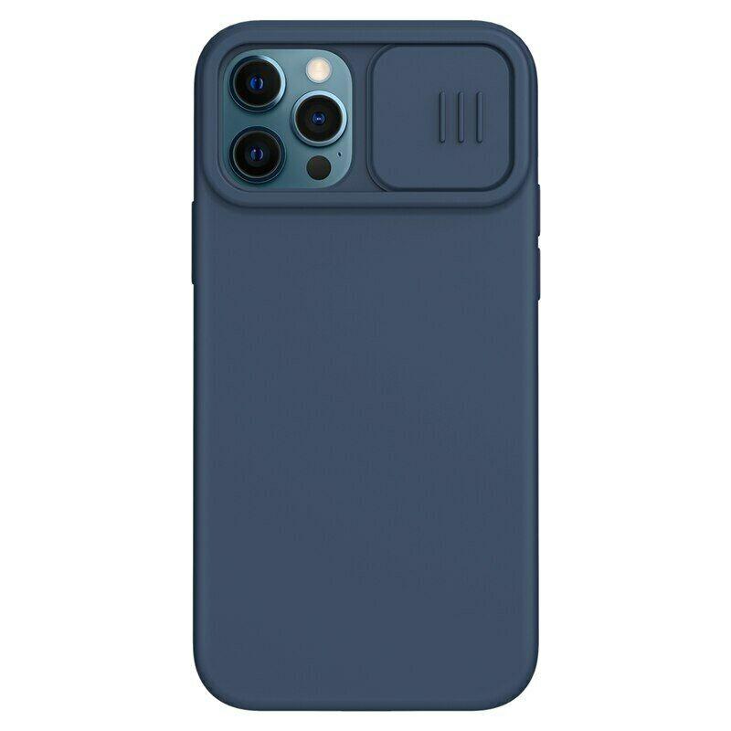 Силіконовий магнітний чохол Nillkin для iPhone 12/12 Pro (6.1 ") CamShield Silky Blue з захистом камери
