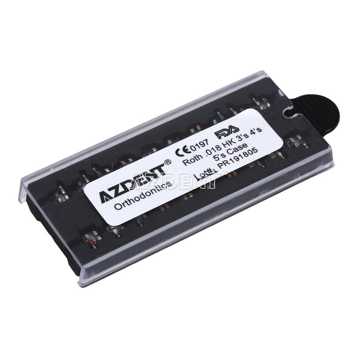 Металеві брекети  моноблочні Azdent, Mini, Roth 0.22", hooks 3-4-5, 20 шт.
