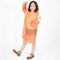 Дощовик дитячий EVA плащ LOSSO KIDS помаранчевий, плащ від дощу для дитини багаторазовий