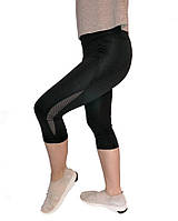 Женские спортивные бриджи со вставками из сетки. Капри женские спортивные сетка