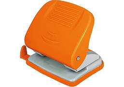 Діркопробивач до 30 арк., Economix, пласт. корпус, з лінійкою, помаранчевий E40135-06