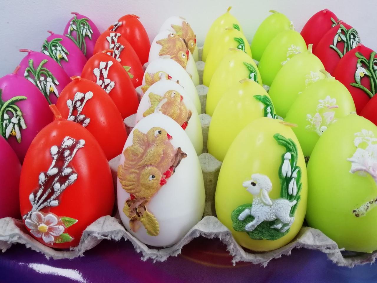 Свічка пасхальна у формі Яйця декорована, 7 см, фото 1