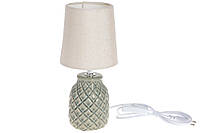 Лампа настольная с керамическим основанием и тканевым абажуром, цвет - зеленый(225-413)