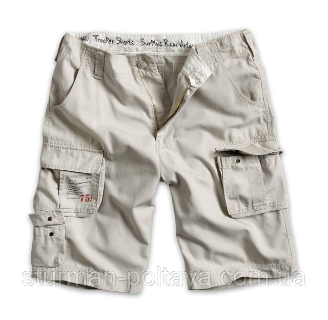 Шорти чоловічі TROOPER SHORTS колір темно -Хакі білий бавовна 100% SURPLUS Німеччина розм-М