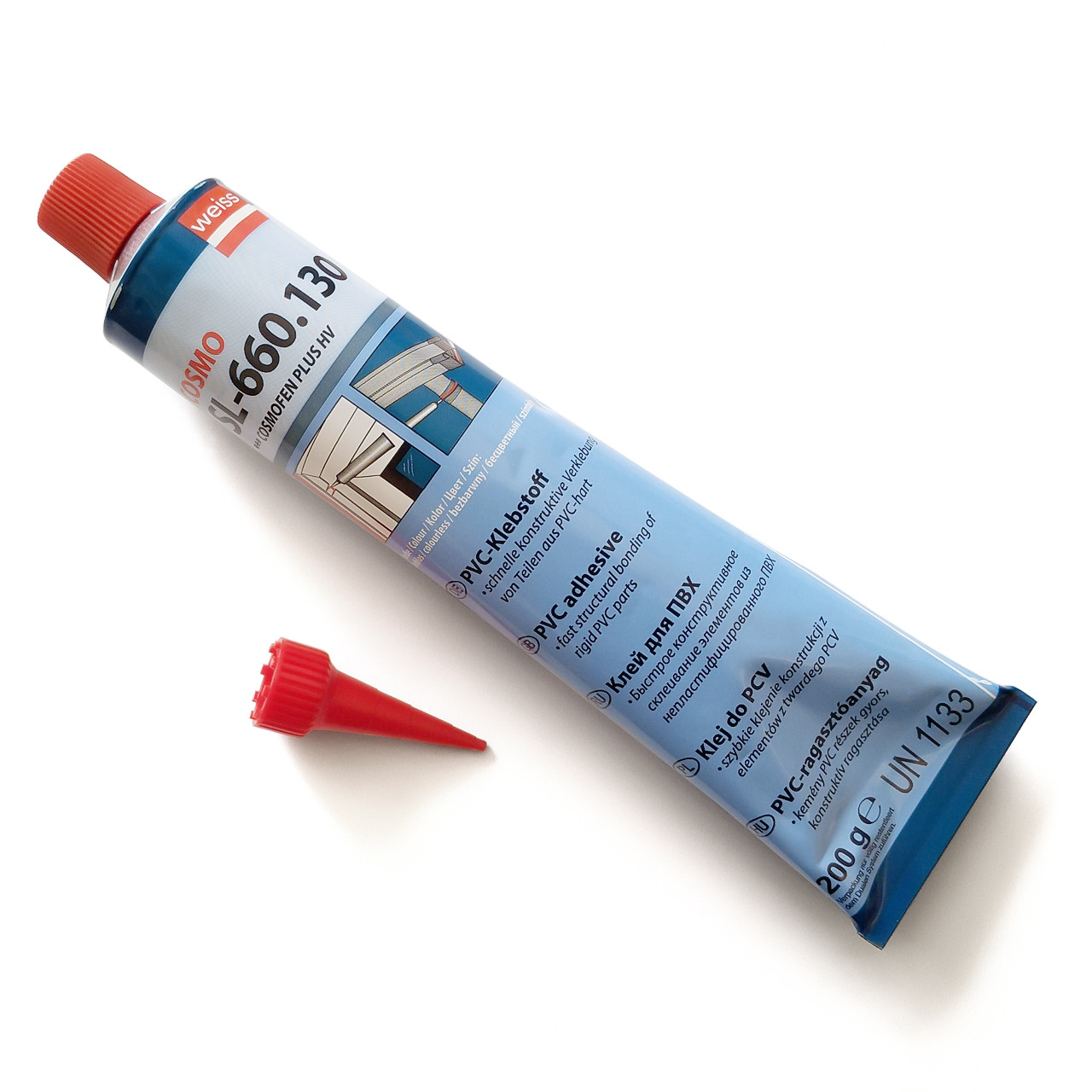 Клей Cosmofen Plus HV, безбарвний, 200 г, для ПВХ-пластику, вінілових тканин