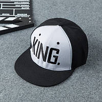 Снэпбек Snapback Кепка Бейсболка Снепбек City-A King Чорно-білий з чорним лого