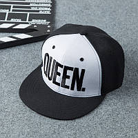 Снэпбек Snapback Кепка Бейсболка Снепбек City-A с надписью Queen Королева Черно-белый с черным лого