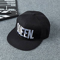 Снэпбек Snapback Кепка Бейсболка Снепбек City-A с надписью Queen Королева Черный с белым лого