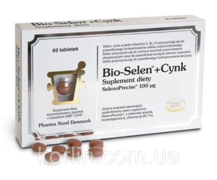 Pharma Nord Біо Селен + Цинк Для імунної Нервової Си-ми Щитоподібної Залізи Волос Кіжі 60 табдалії Доставка з ЄС
