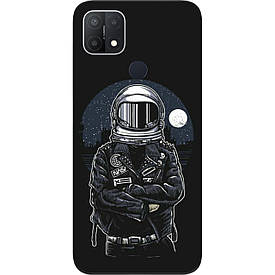 Чохол силіконовий для OPPO A15 з картинкою Космонавт і місяць
