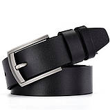 Шкіряний ремінь чоловічий з натуральної шкіри. Чоловічий ремінь пояс для джинсів DWTS Коричневий, фото 4