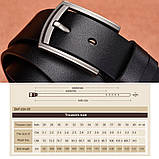 Шкіряний ремінь чоловічий з натуральної шкіри. Чоловічий ремінь пояс для джинсів DWTS Коричневий, фото 5