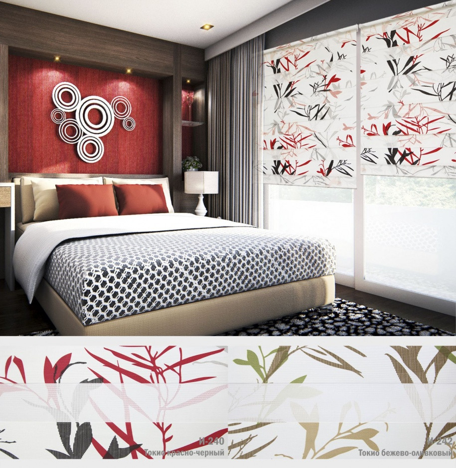 Тканинні ролети День-ніч Токіо відкритий короб, фото 1