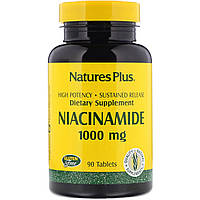 Nature's Plus, Ниацинамид, 1000 мг, 90 шт, NAP-01930/sale Киев