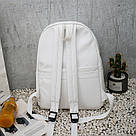 Рюкзак жіночий стильний шкіряний великий молодіжний якісний бежевого кольору, фото 2