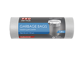 /Пакети для сміття п/е 70*110 32 мкм білі LD 120л/10шт (15шт/ящ) PRO SERVICE