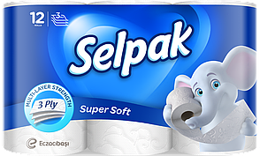 /Бумах туал целюлоз по 12 керм 3х сл білий SELPAK (K)