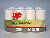 /Полотенца бумажные RUTA Professional 8 рул на гильзе 2х сл белый