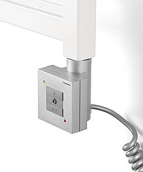 Квадратний електроТЕН TERMA KTX1 silver з керуванням: 2 режими нагрівання. Матовий, Польща. Зйомний регулятор